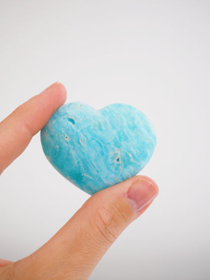 Karibischer Calcit X Aragonit Herz ca. 5 cm - Pakistan HIGH QUALITY