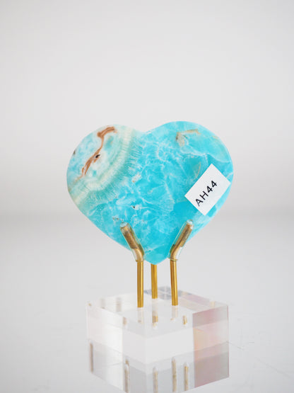 Karibischer Calcit X Aragonit Herz ca. 6.5 cm - Pakistan HIGH QUALITY