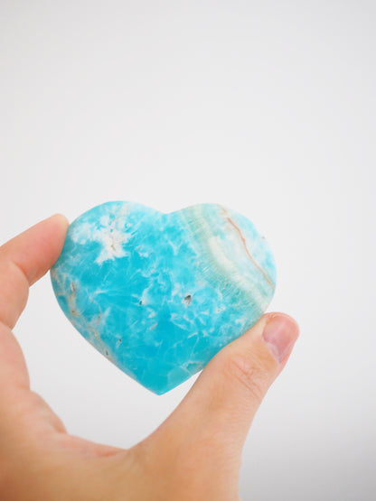 Karibischer Calcit X Aragonit Herz ca. 6.5 cm - Pakistan HIGH QUALITY