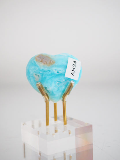 Karibischer Calcit X Aragonit Herz ca. 4.5cm - Pakistan HIGH QUALITY