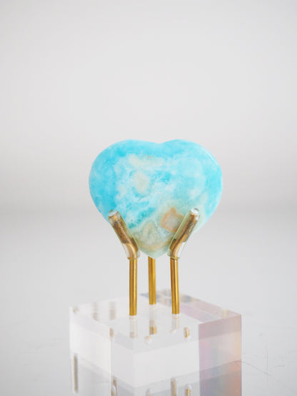 Karibischer Calcit X Aragonit Herz ca. 4.5cm - Pakistan HIGH QUALITY