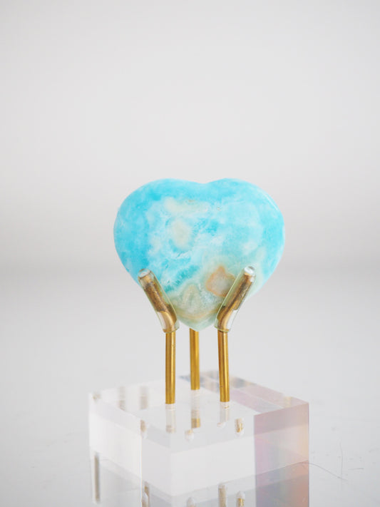 Karibischer Calcit X Aragonit Herz ca. 4.5cm - Pakistan HIGH QUALITY