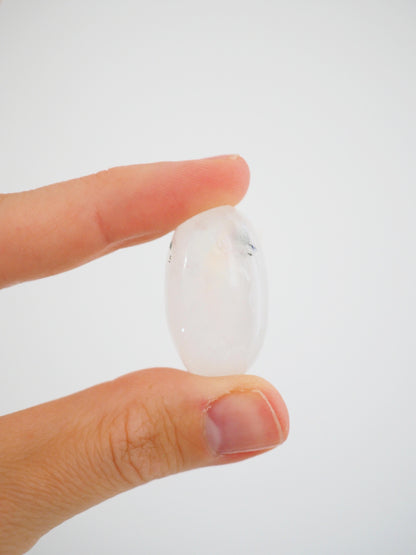 Regenbogen Mondstein X Schwarzer Turmalin Shiva . Trommelstein ca. 3.2 cm - aus Sri Lanka HIGH QUALITY HANDCARVED