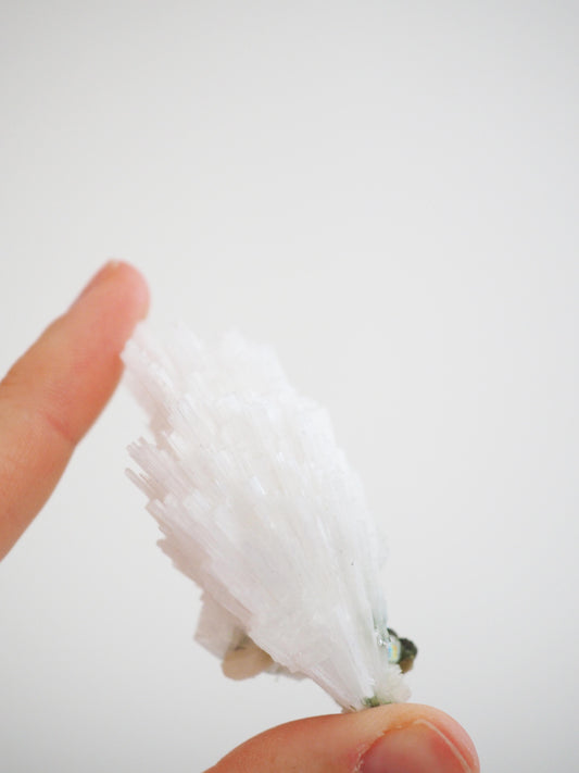 Scolescite Cluster X Grünem Apophylit . Specimen ca. 6.5 cm - Indien HIGH QUALITY