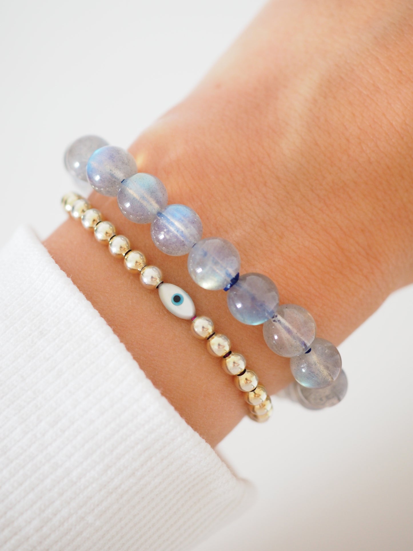 Labradorit Kugel Armband . Labradorite Bracelet ca. 8 mm - aus Madagascar HIGH QUALITY