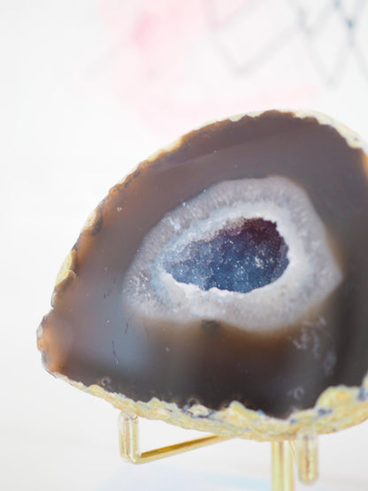 Mokka Blaue Achat Geode . Agate Geode  ca xx cm  - aus Brasilien HIGH QUALITY Handpoliert