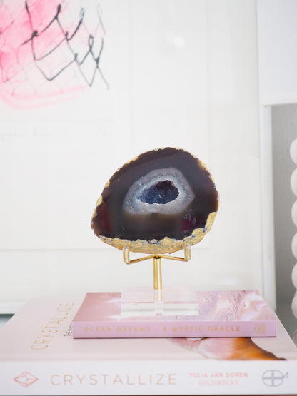 Mokka Blaue Achat Geode . Agate Geode  ca xx cm  - aus Brasilien HIGH QUALITY Handpoliert