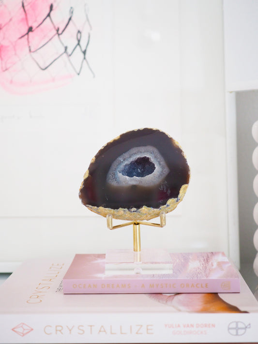 Mokka Blaue Achat Geode . Agate Geode  ca xx cm  - aus Brasilien HIGH QUALITY Handpoliert