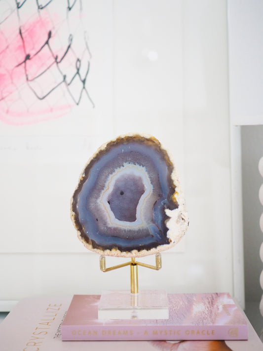 Druzy Blaue Achat Geode . Agate Geode  ca xx cm  - aus Brasilien HIGH QUALITY Handpoliert