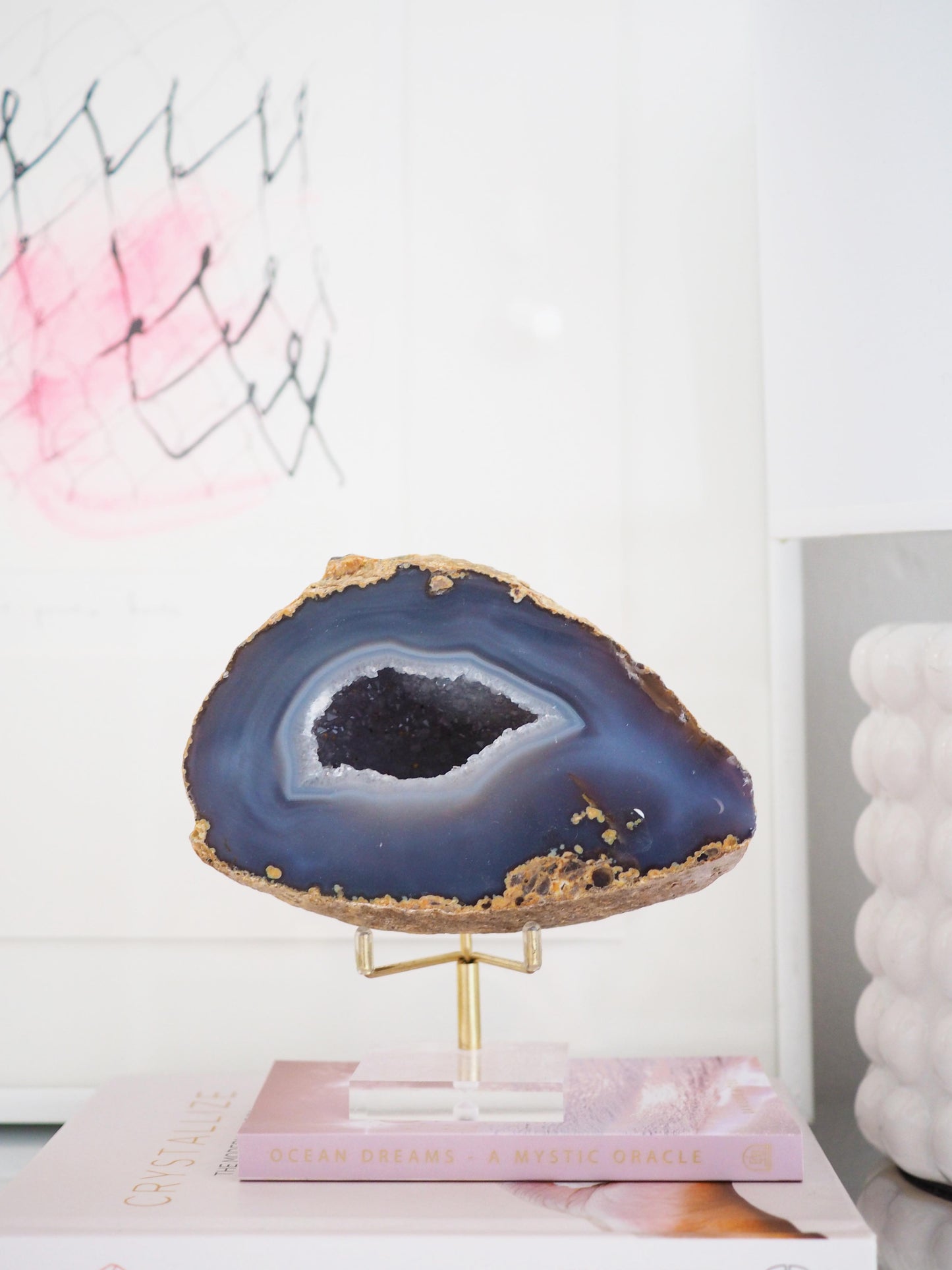 Blau Graue Achat Geode . Agate Geode  ca xx cm  - aus Brasilien HIGH QUALITY Handpoliert