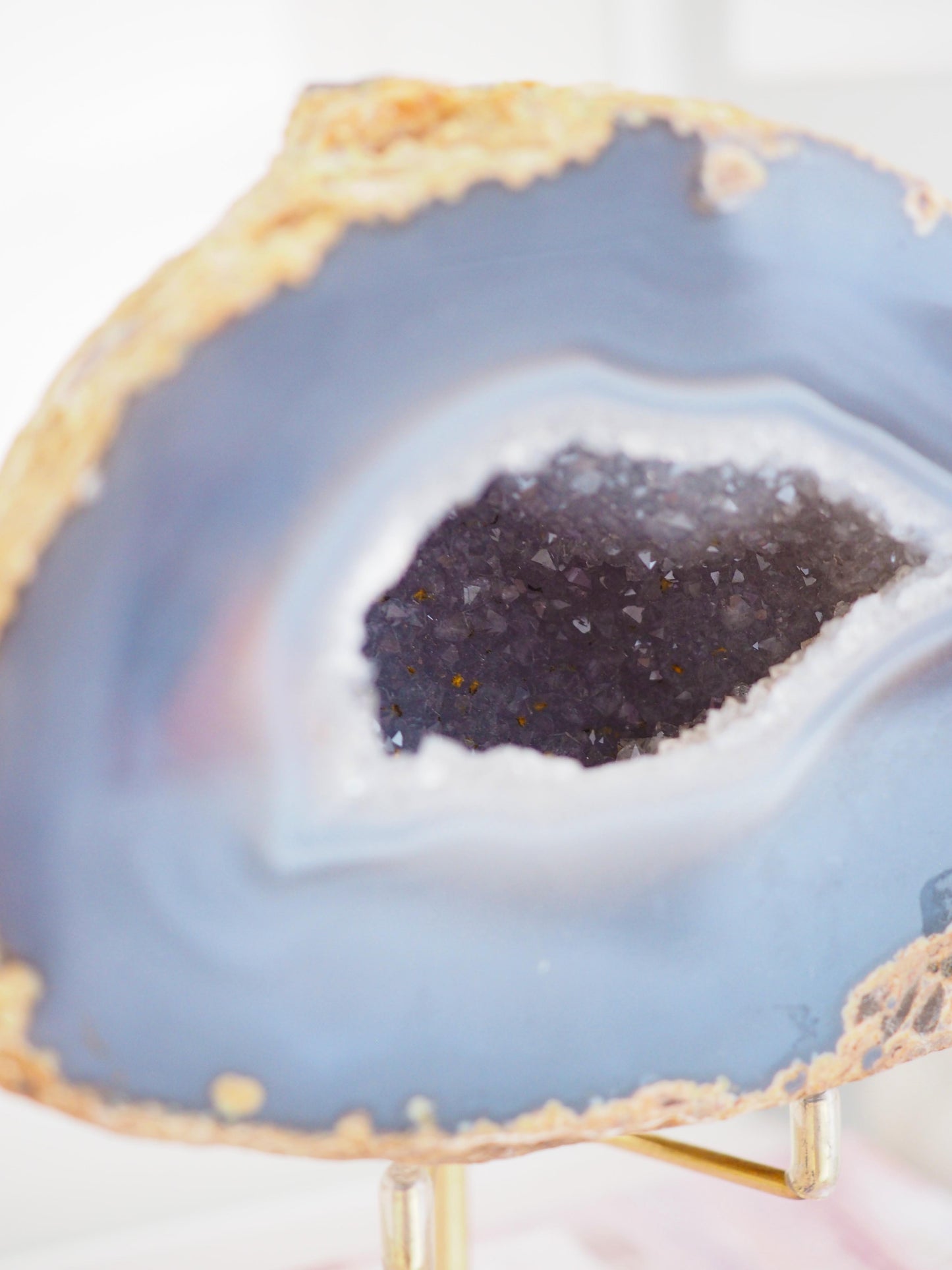 Blau Graue Achat Geode . Agate Geode  ca xx cm  - aus Brasilien HIGH QUALITY Handpoliert