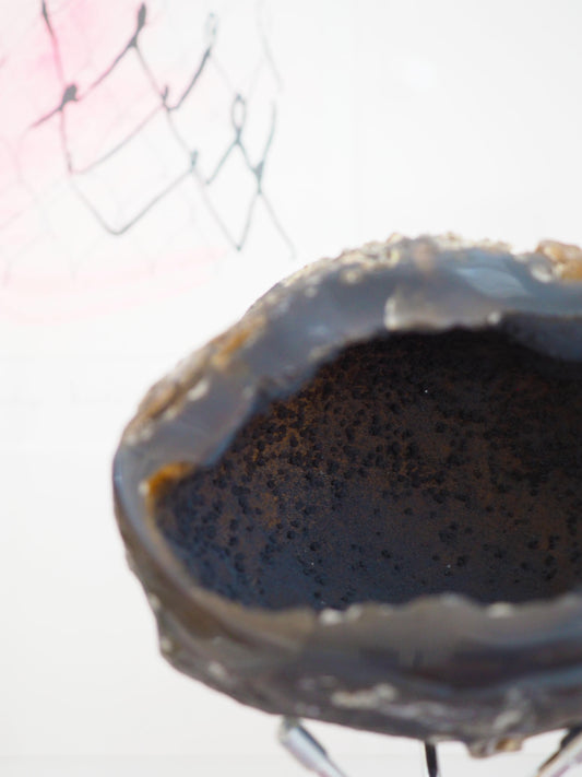 Schwarze mystische Achat Geode . Agate Geode  ca 14 cm [xx] - aus Brasilien High Quality Handpoliert