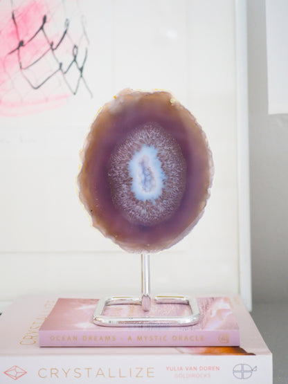 Druzy Achat Geode auf Ständer 78. Halter ca 15.5 cm  - Brasilien HIGH QUALITY Handpoliert