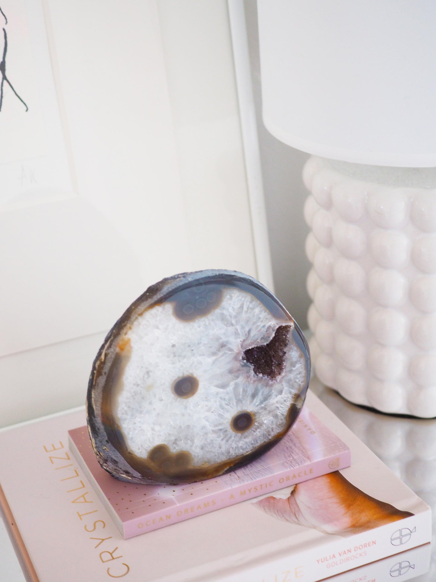 Violett Braune Druzy Achat Cut Base mit HERZ  . Freiform  mit Quarz  ca 12 cm [xx] - aus Brasilien HIGH QUALITY Handpoliert