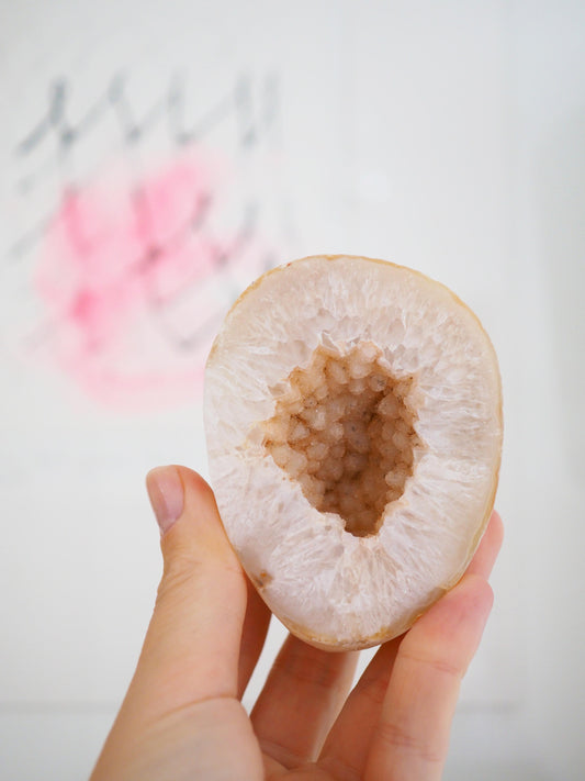 Peachy Achat Geode ca. 8 cm  - aus Brasilien HIGH QUALITY Handpoliert