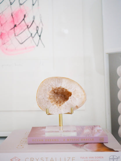 Peachy Achat Geode ca. 8 cm  - aus Brasilien HIGH QUALITY Handpoliert