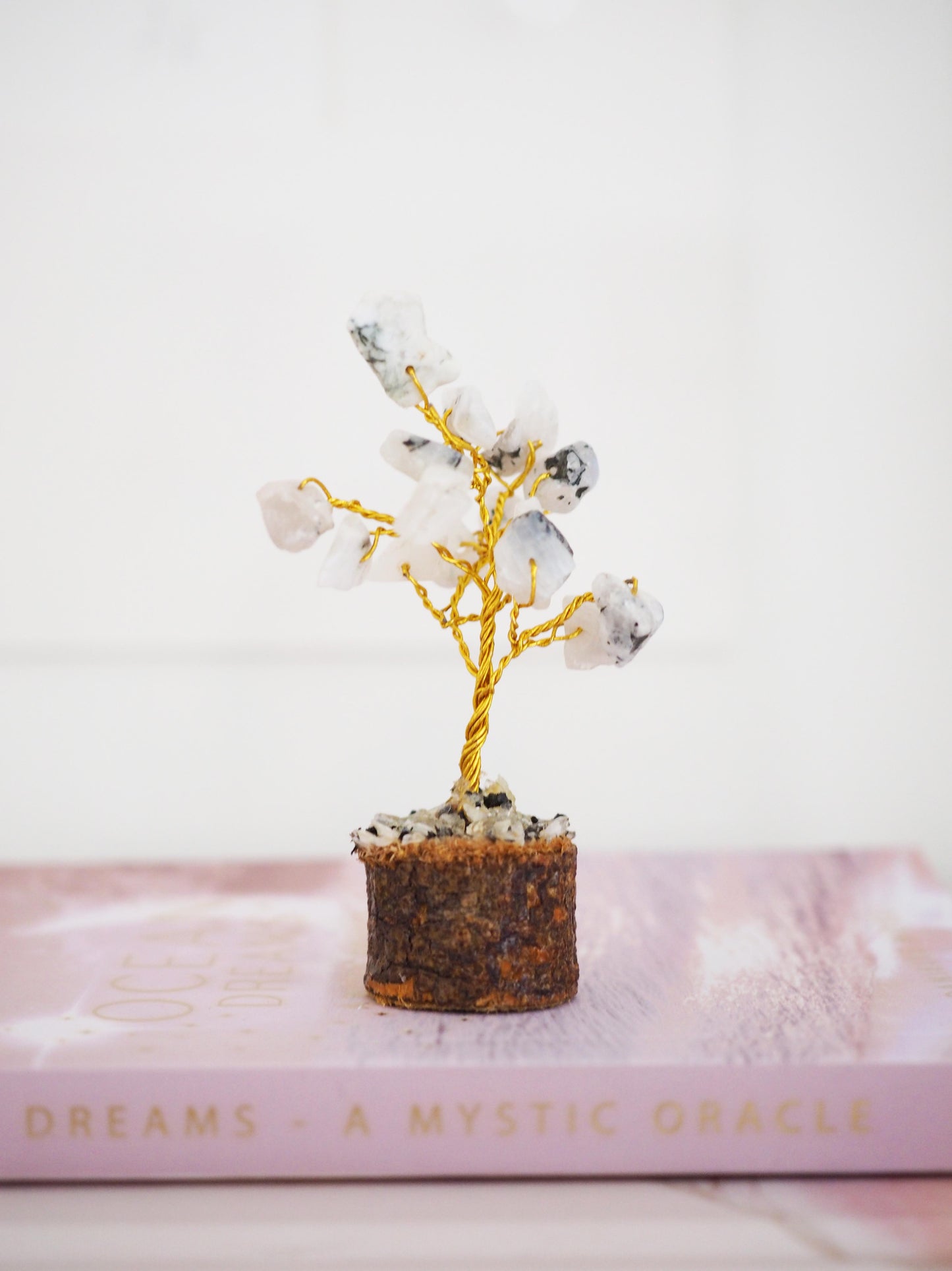 Regenbogen Mondstein MINI Glücksbaum ca. 6 cm - Indien HANDMADE