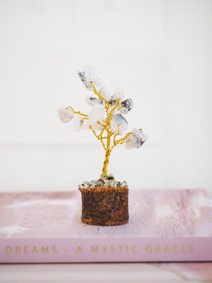 Regenbogen Mondstein MINI Glücksbaum ca. 6 cm - Indien HANDMADE