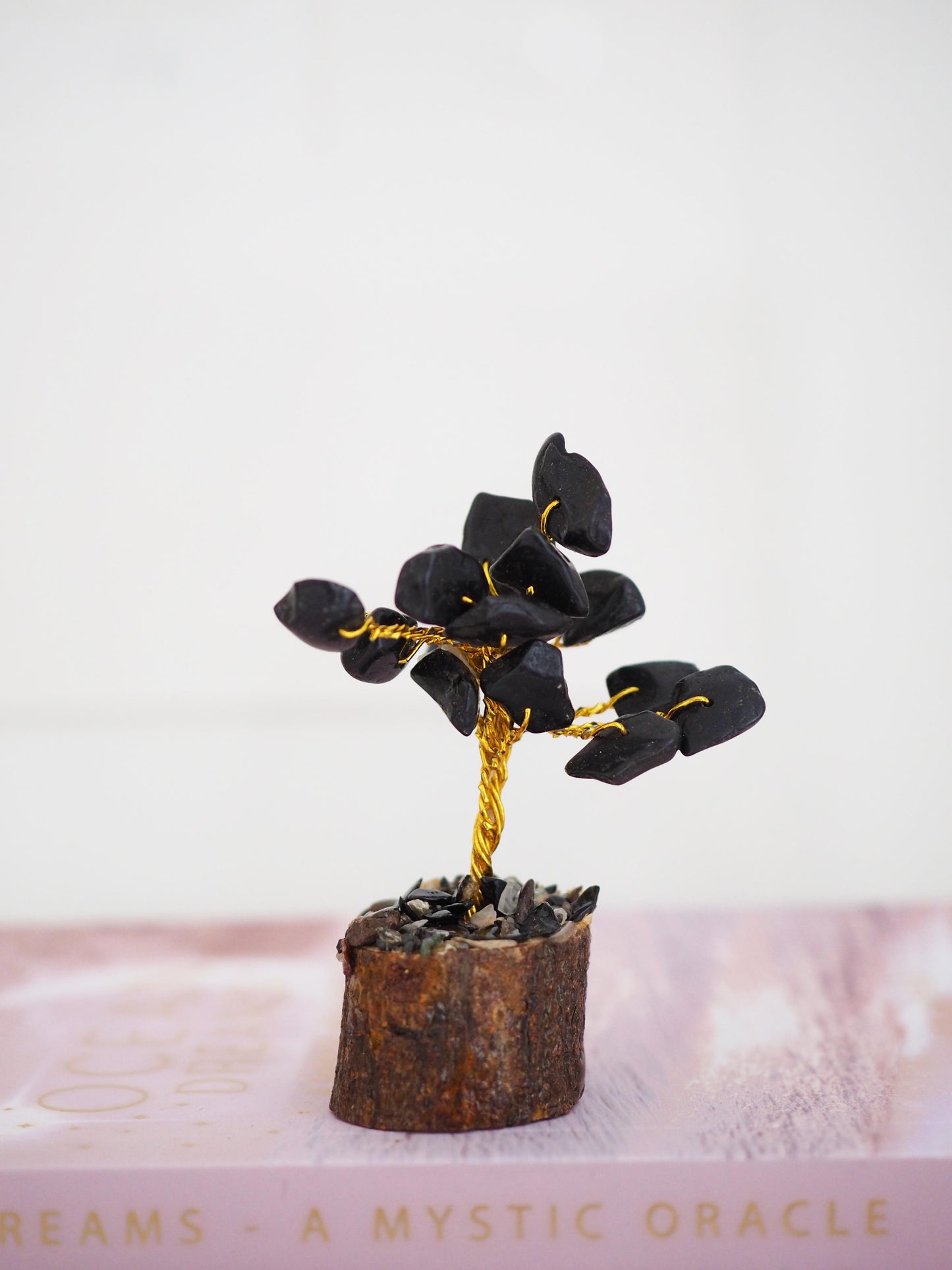 Schwarzer Obsidian MINI Glücksbaum 6cm - Indien HANDMADE