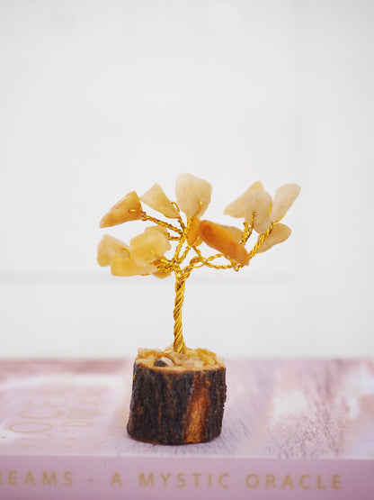 Gelber Aventurin MINI Glücksbaum 6cm - Indien HANDMADE