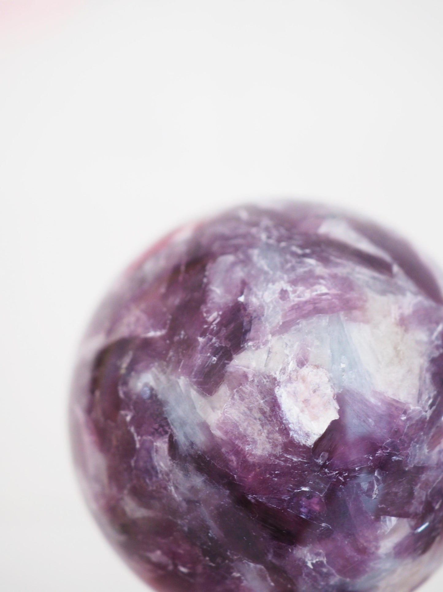 Lepidolit Mica X Quarz Kugel ca. 6 cm - Madagascar HIGH QUALITY