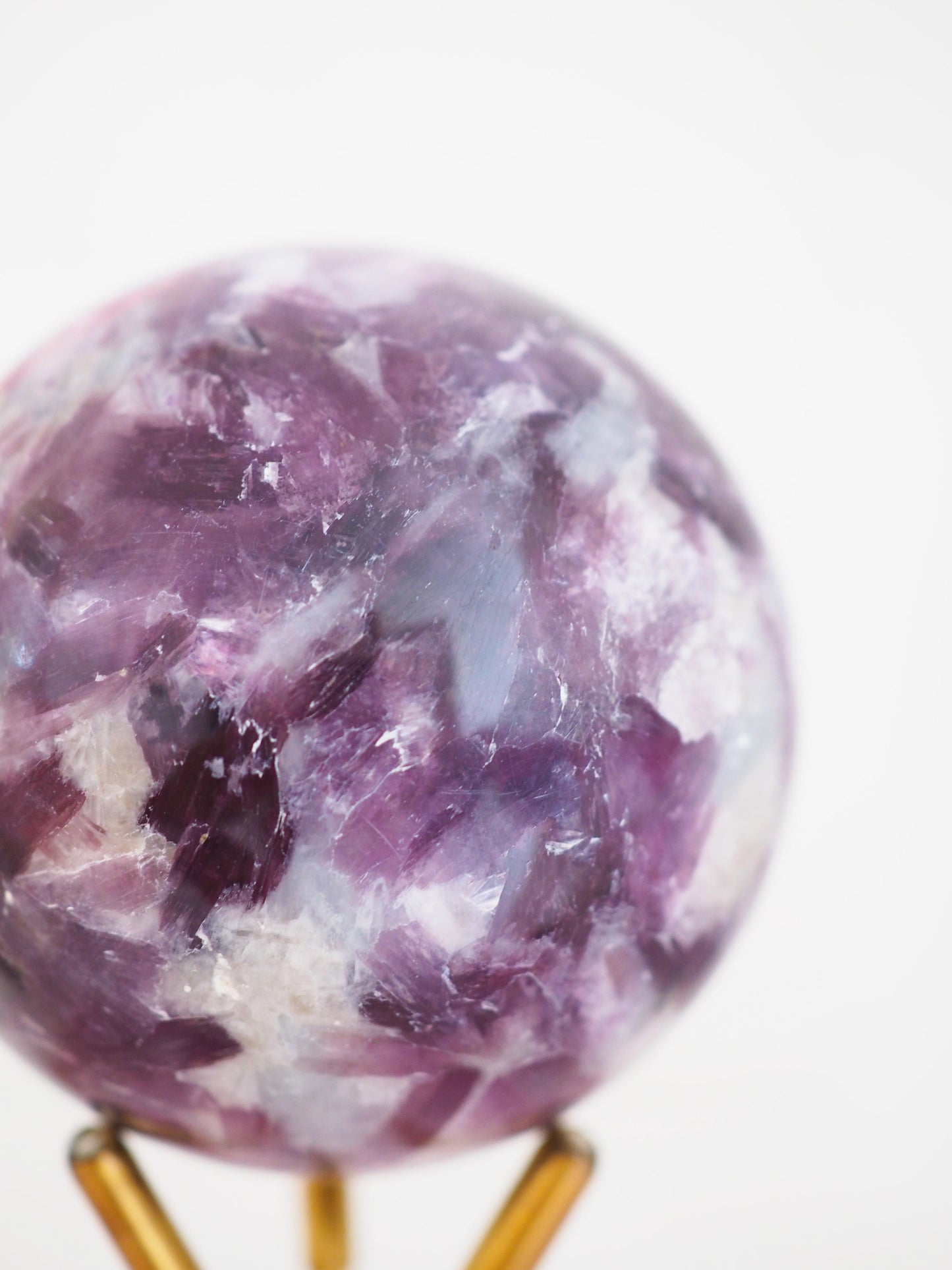 Lepidolit Mica X Quarz Kugel ca. 6 cm - Madagascar HIGH QUALITY