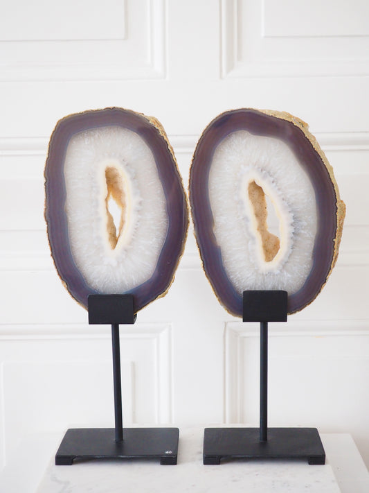 SET XXL Achat Scheiben c. 44cm  . PARADISE COLLECTION - aus Brasilien HIGH QUALITY Hand poliert