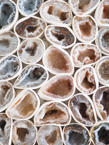 LIEBES Druzy Achat Geoden Paar anpoliert  . LOVE Druzy Agate Geode Pair polished ca. 4 cm - aus Brasilien HIGH QUALITY