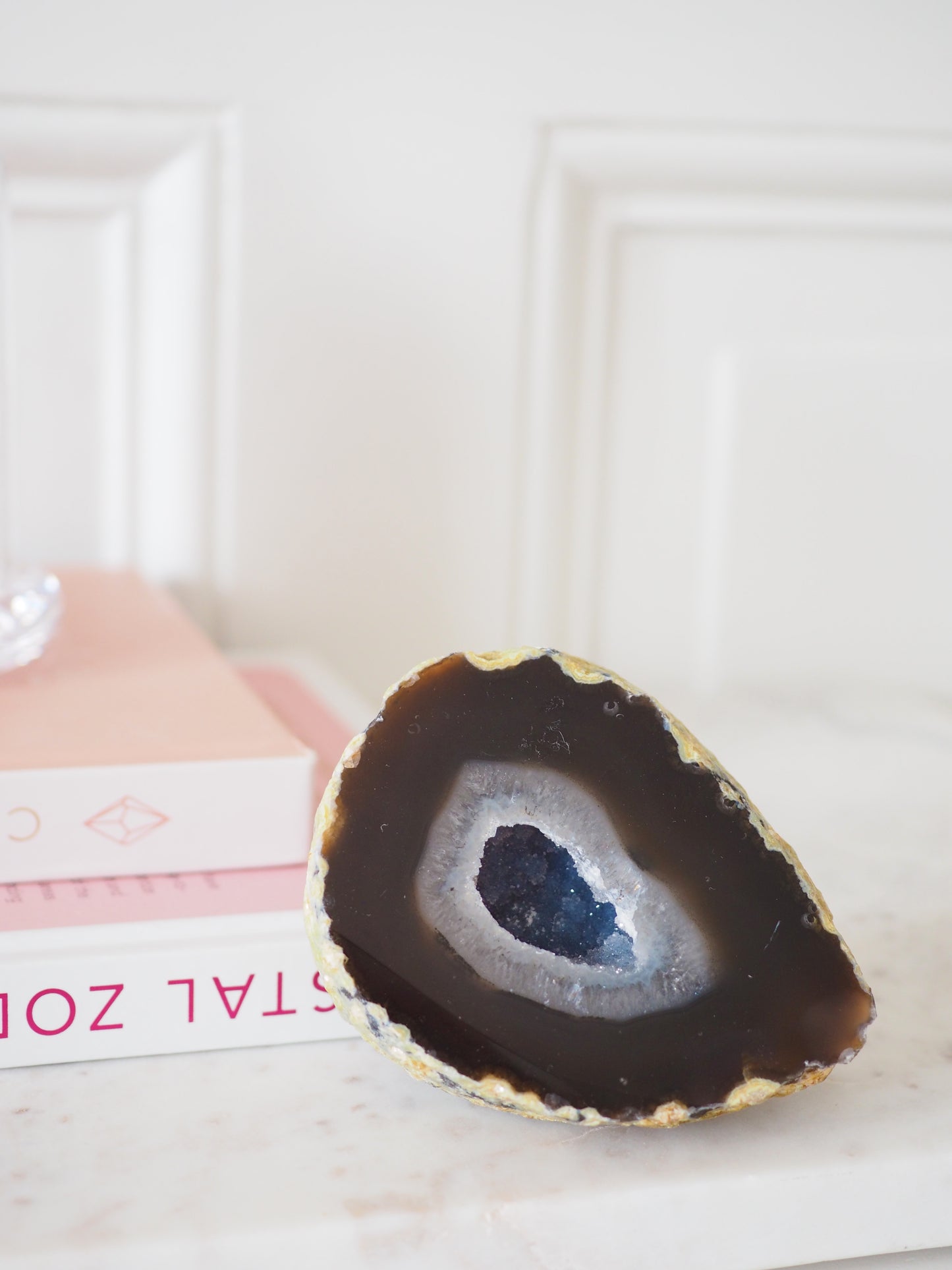 Mokka Blaue Achat Geode . Agate Geode  ca xx cm  - aus Brasilien HIGH QUALITY Handpoliert