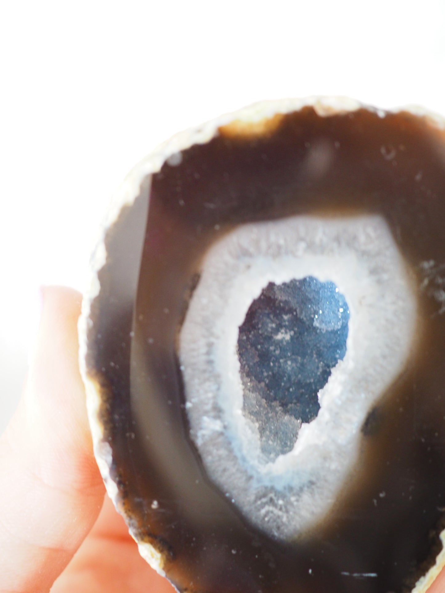 Mokka Blaue Achat Geode . Agate Geode  ca xx cm  - aus Brasilien HIGH QUALITY Handpoliert