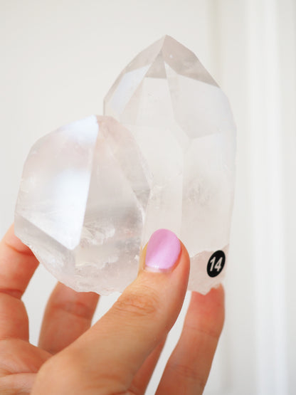 Bergkristall Cluster mit Grey Phantom ca 9cm [14] - aus Minas Gerais Brasilien HIGH QUALITY
