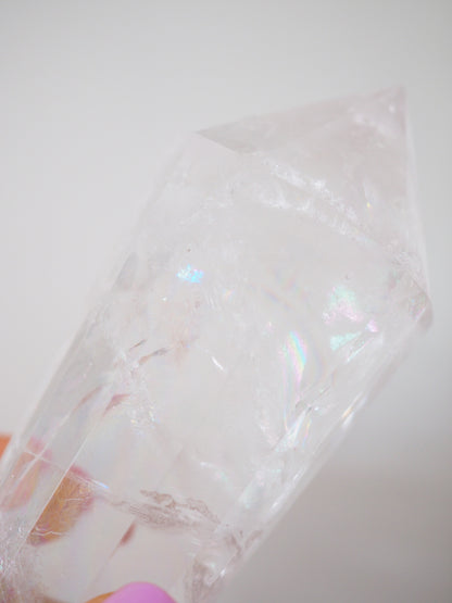 Bergkristall Vogel Kristall mit Regenbögen 12 Seiten ca. 15cm 270g [1] - aus Brasilien Handgeschliffen
