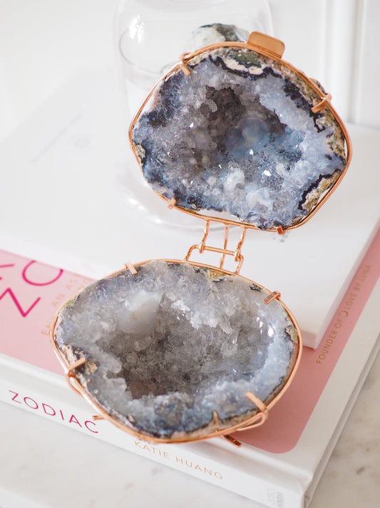 Achat Geode Druse Schatulle ca. 10 x10 cm 489 g Roségold - PARADISE COLLECTION - aus Brasilien