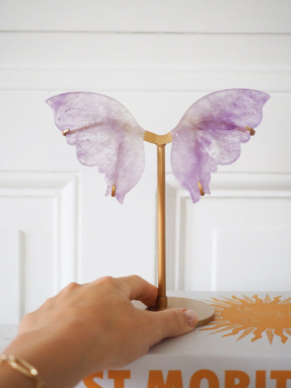 Amethyst Schmetterling Flügel auf Halter ca. 17cm - aus Brasilien