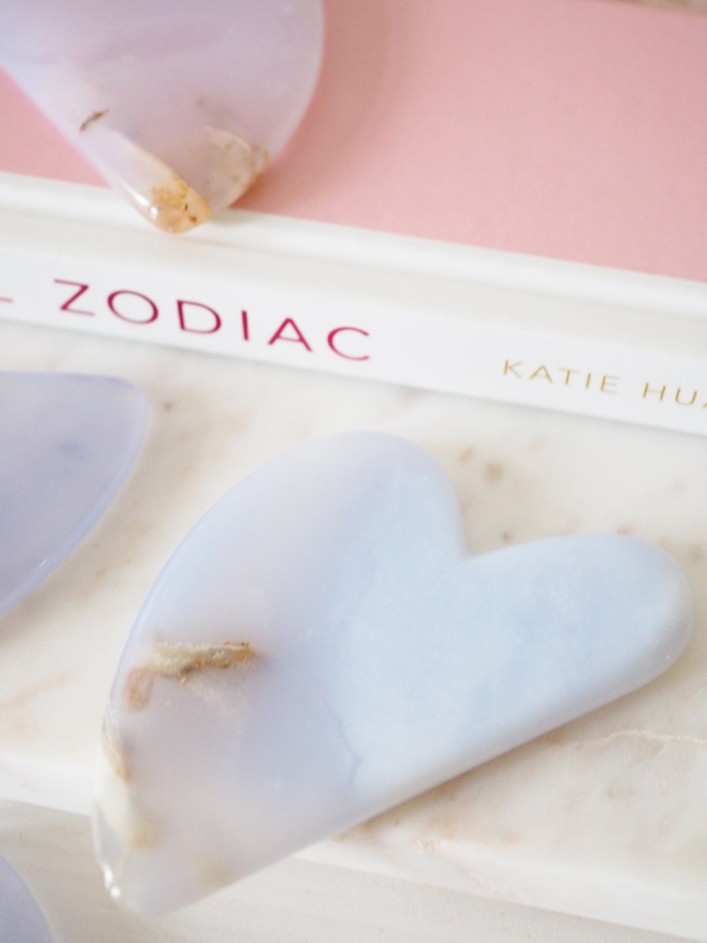 BLAUER CHALCEDON Gua Sha . Massage Tool für das Gesicht Skincare Facial - aus Türkei HIGH QUALITY