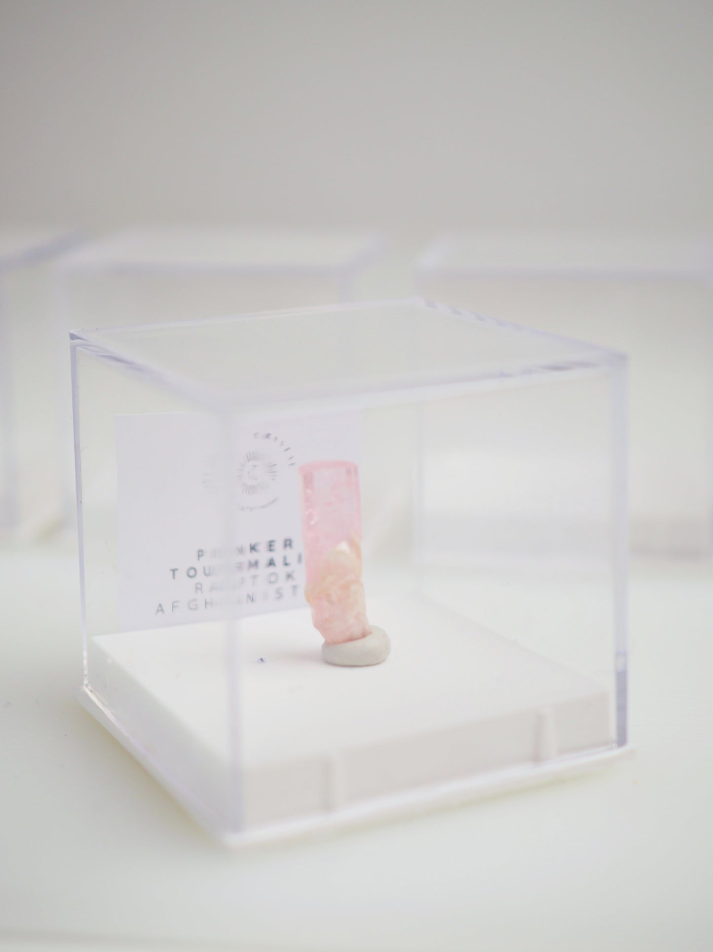4Stk. Mineralien Box 4 x 4 cm . Weiss Transparent für Mini Minerals