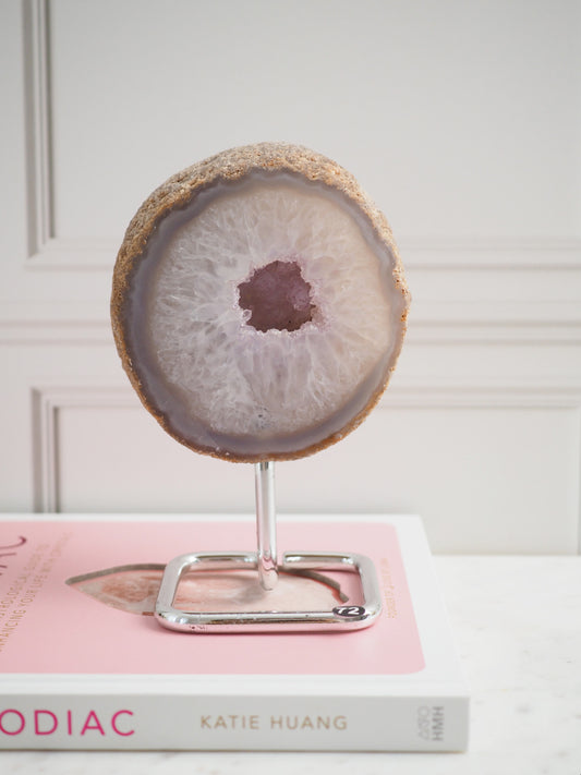 Druzy Lila Achat Geode auf Ständer 72. Halter ca 11-15 cm  - aus Brasilien HIGH QUALITY Handpoliert