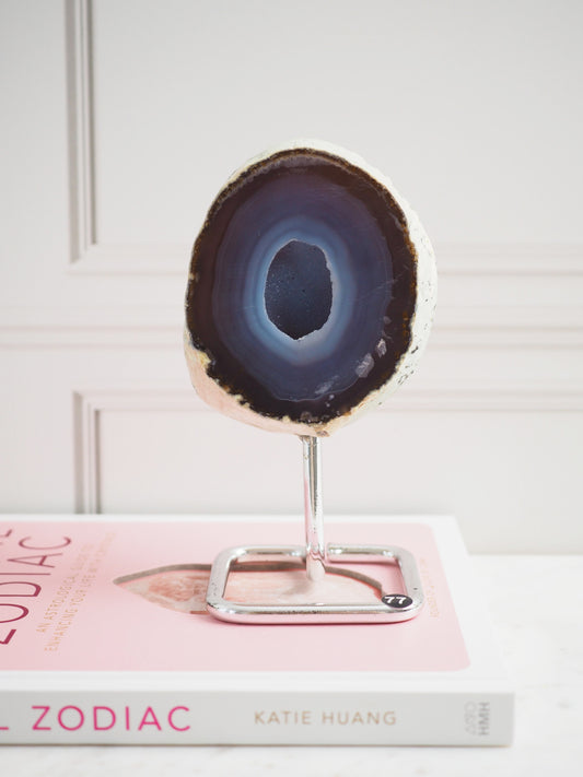 Druzy Achat Geode auf Ständer 77. Halter ca 11-15 cm  - aus Brasilien HIGH QUALITY Handpoliert