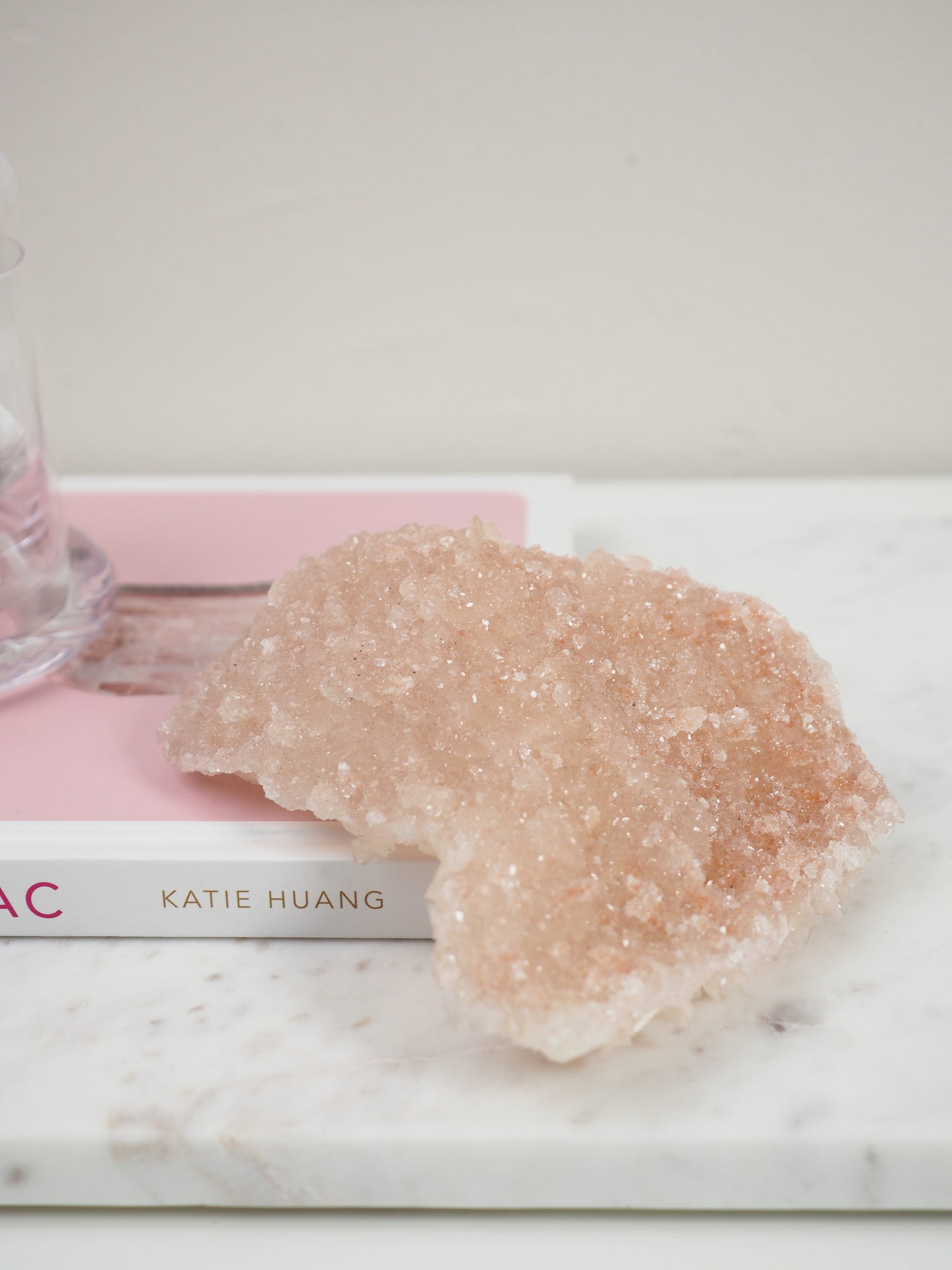 Pink Diamond Crust Apophylite mit Stilbit - aus Indien RARE