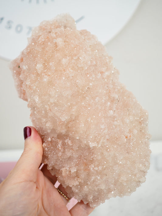 Pink Diamond Crust Apophylite mit Stilbit - aus Indien RARE