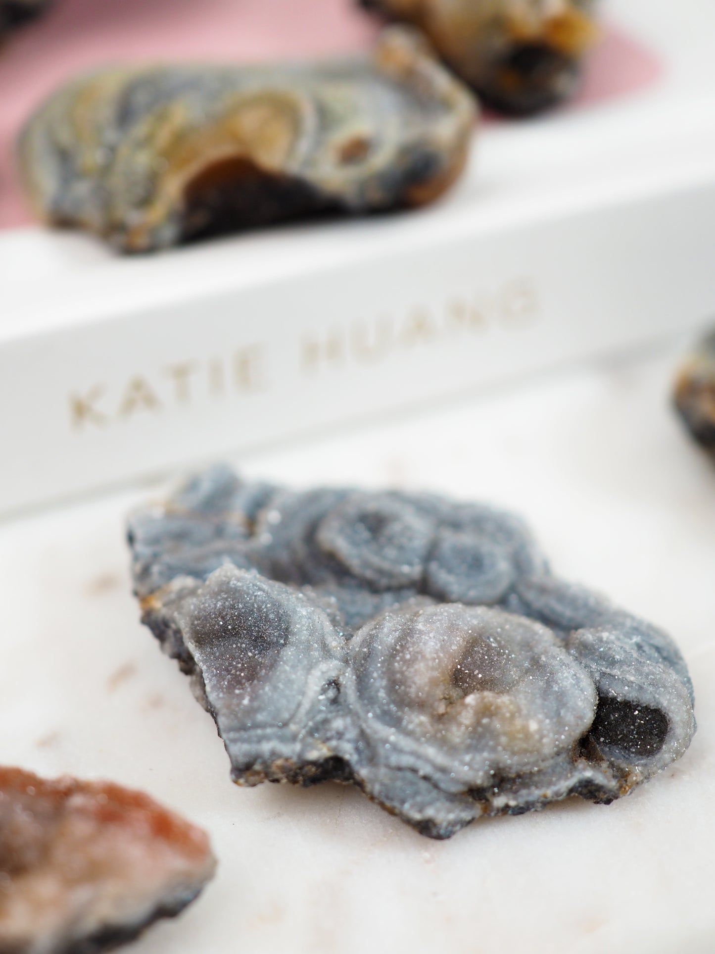 Druzy Sparkly Chalcedon Rosen Bruchstück S.M - aus Brasilien super Sparkly