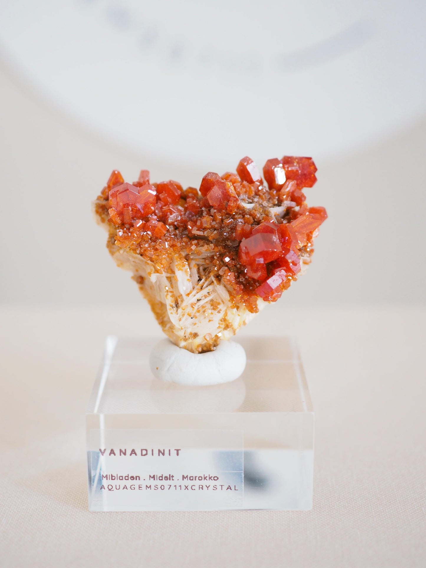 Vanadinit X Baryt Specimen - aus Mibladen Bergbau Bezirk . Midelt. Marokko HIGH QUALITY