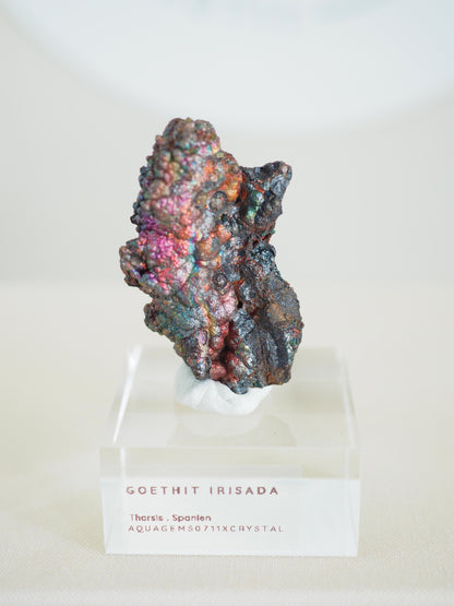 Bunt Irisierender Goethit . Iridescent Goetite Specimen [ 5 ] ca. 5 cm - aus Tharsis . Spanien