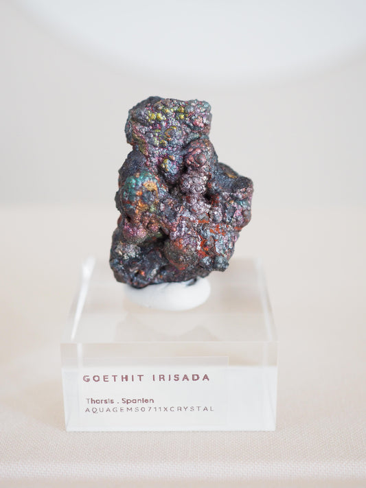 Bunt Irisierender Goethit . Iridescent Goetite Specimen [ 7 ] ca. 4 cm - aus Tharsis . Spanien