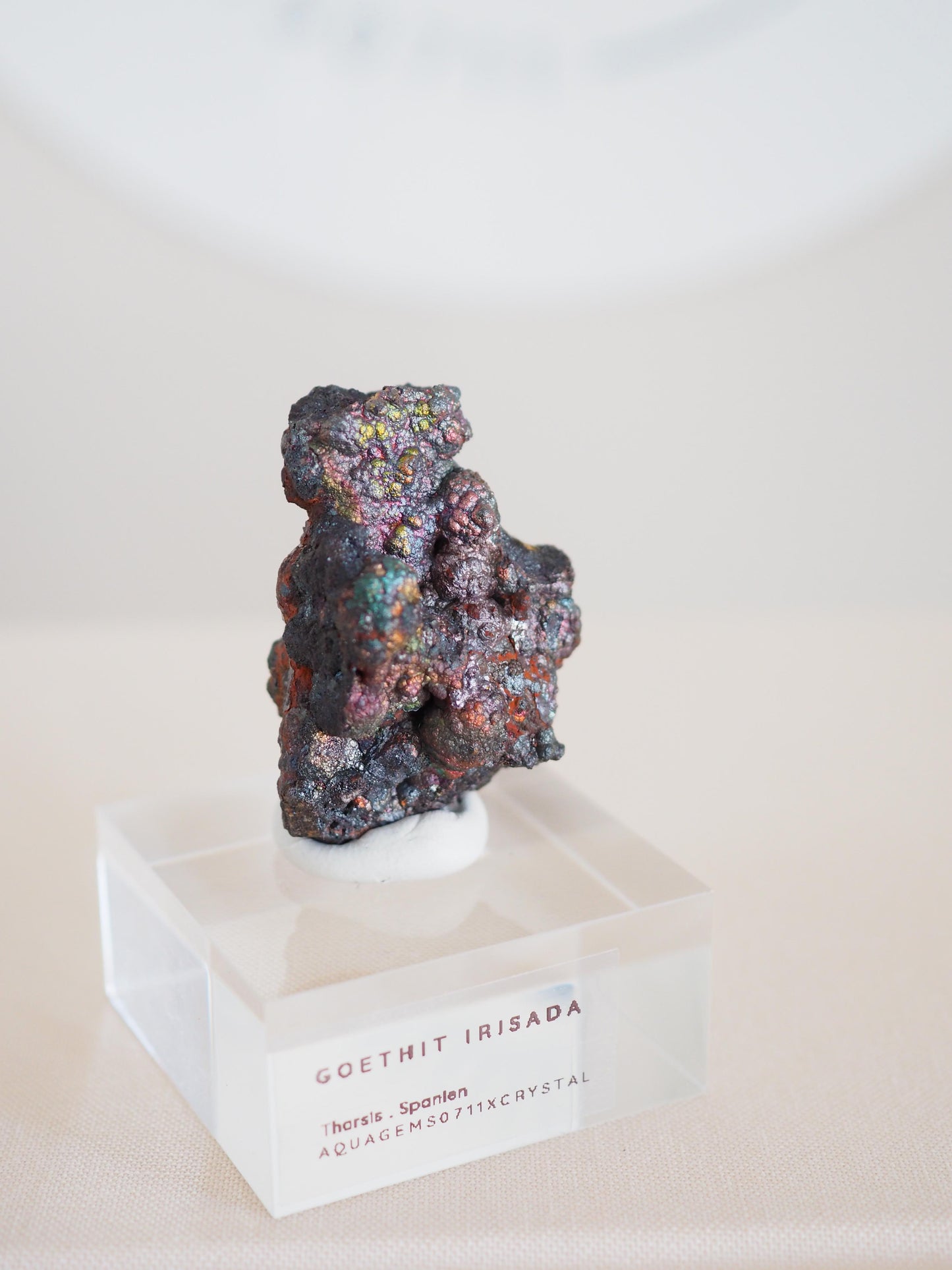 Bunt Irisierender Goethit . Iridescent Goetite Specimen [ 7 ] ca. 4 cm - aus Tharsis . Spanien