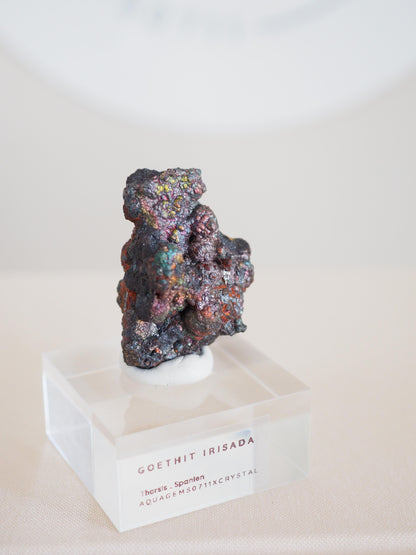 Bunt Irisierender Goethit . Iridescent Goetite Specimen [ 7 ] ca. 4 cm - aus Tharsis . Spanien