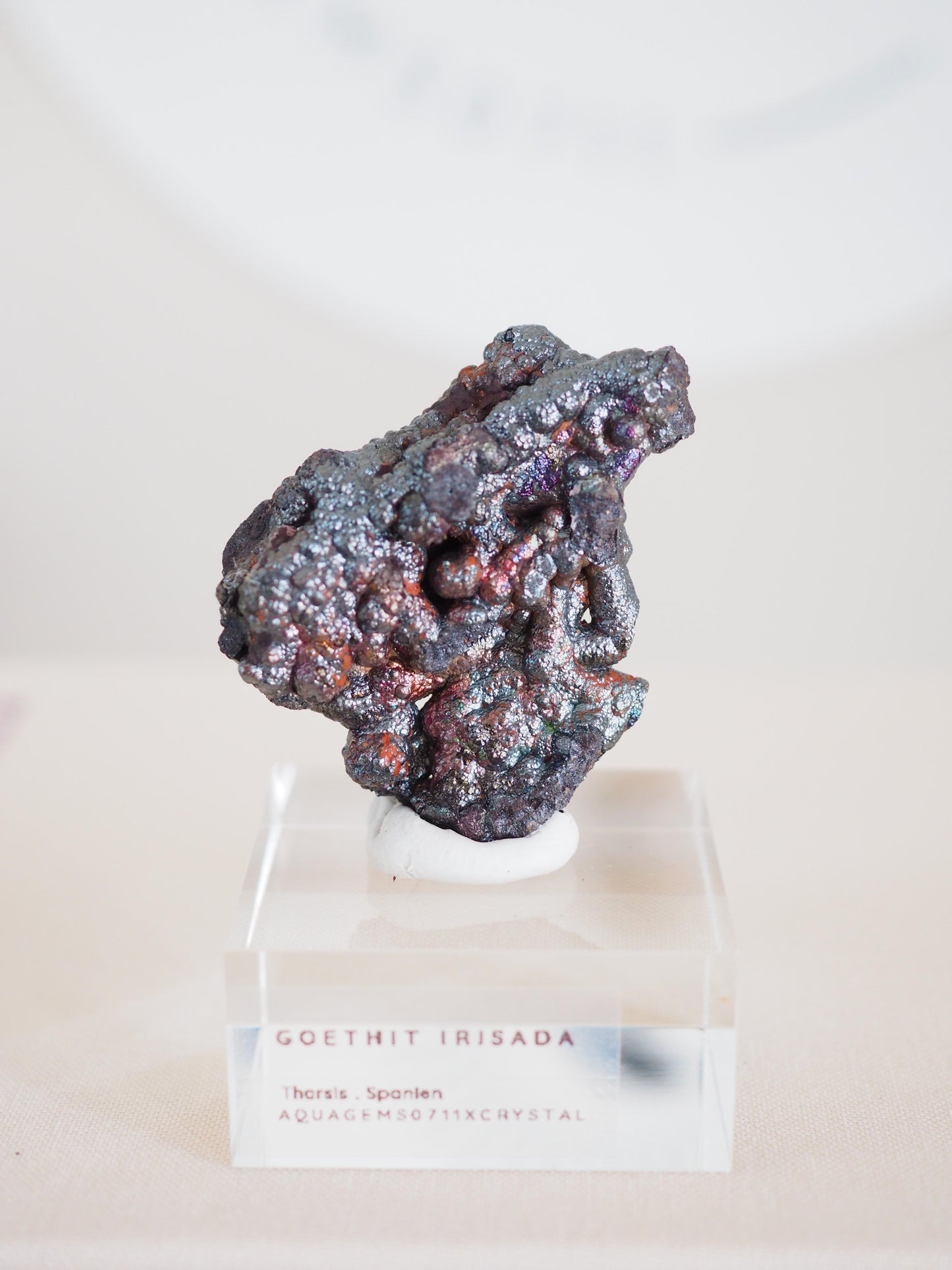 Bunt Irisierender Goethit . Iridescent Goetite Specimen [ 8 ] ca. 5 cm - aus Tharsis . Spanien