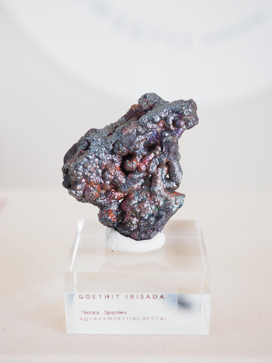 Bunt Irisierender Goethit . Iridescent Goetite Specimen [ 8 ] ca. 5 cm - aus Tharsis . Spanien