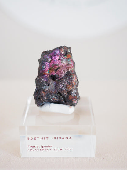 Bunt Irisierender Goethit . Iridescent Goetite Specimen [ 10 ] ca. 4 cm - aus Tharsis . Spanien