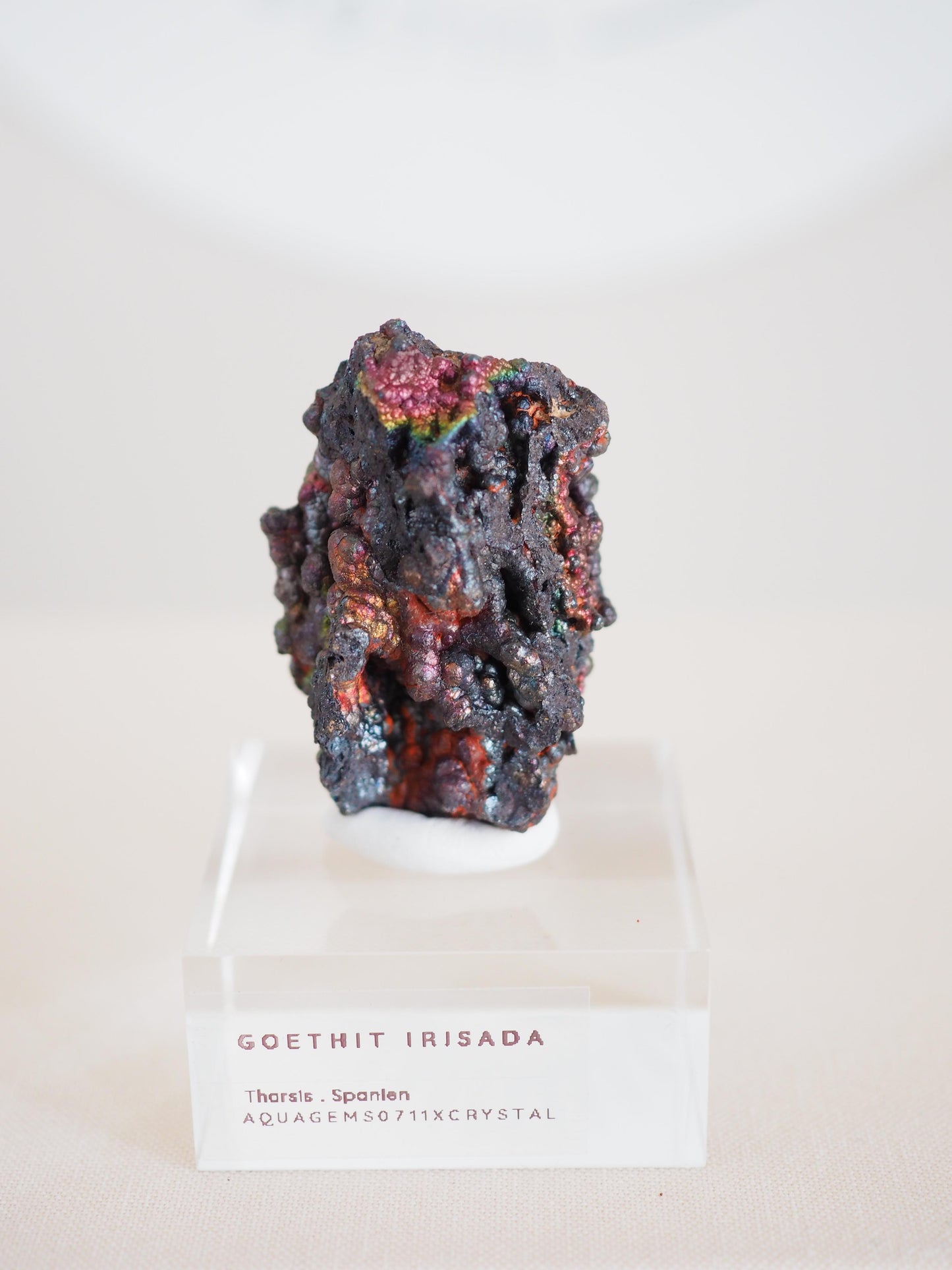 Bunt Irisierender Goethit . Iridescent Goetite Specimen [ 11 ] ca. 4.5 cm - aus Tharsis . Spanien